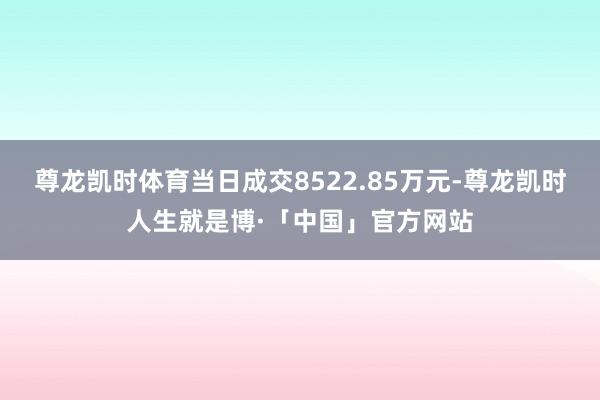 尊龙凯时体育当日成交8522.85万元-尊龙凯时人生就是博·「中国」官方网站