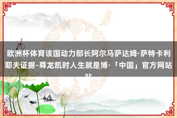 欧洲杯体育该国动力部长阿尔马萨达姆·萨特卡利耶夫证据-尊龙凯时人生就是博·「中国」官方网站
