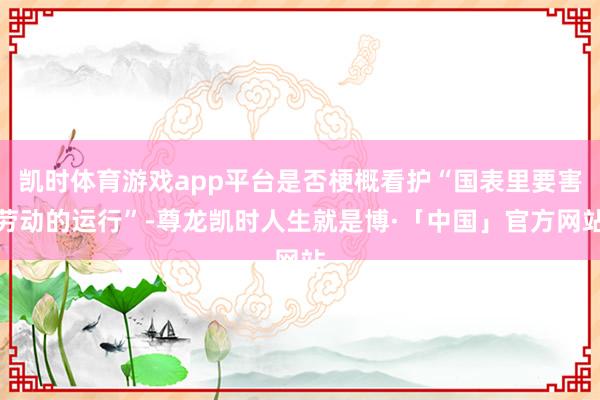 凯时体育游戏app平台是否梗概看护“国表里要害劳动的运行”-尊龙凯时人生就是博·「中国」官方网站