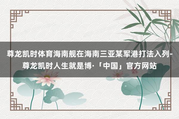 尊龙凯时体育海南舰在海南三亚某军港打法入列-尊龙凯时人生就是博·「中国」官方网站