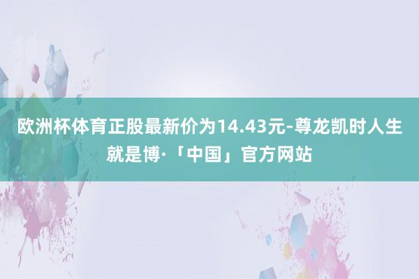 欧洲杯体育正股最新价为14.43元-尊龙凯时人生就是博·「中国」官方网站