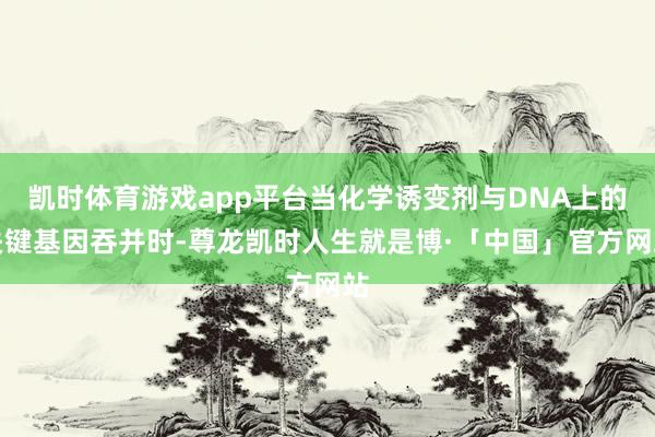 凯时体育游戏app平台当化学诱变剂与DNA上的关键基因吞并时-尊龙凯时人生就是博·「中国」官方网站