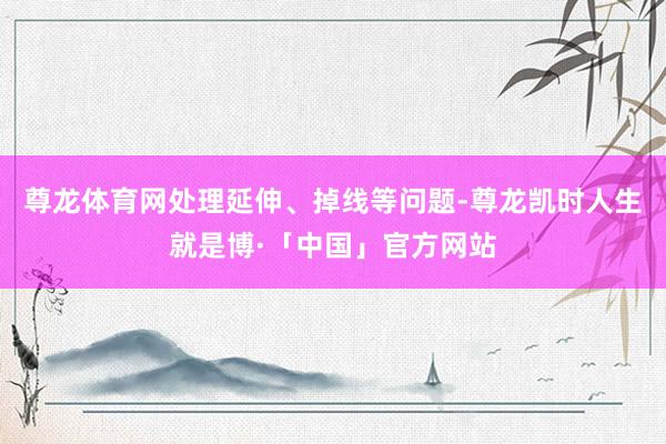 尊龙体育网处理延伸、掉线等问题-尊龙凯时人生就是博·「中国」官方网站